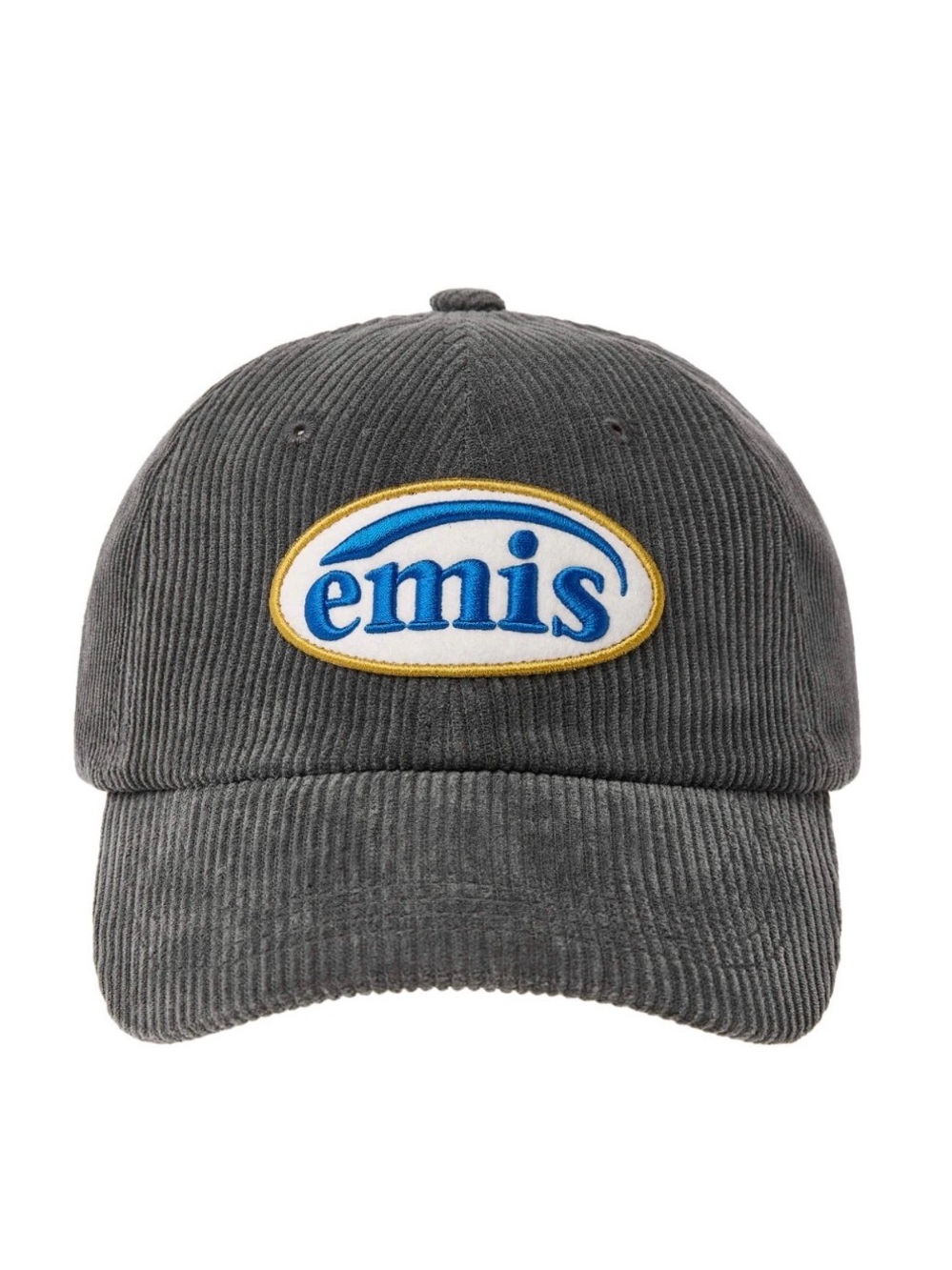 Charcoal Corduroy Baseball Cap — Embroidered Logo